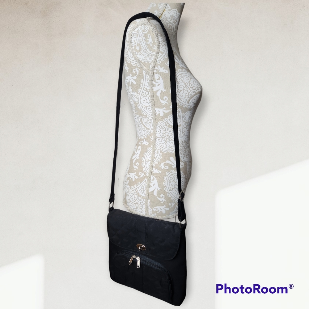 Gold Coast Black Quilted  Crossbody Bag